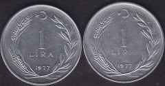 1977 Yılı 1 Lira (Ters Düz Takım)