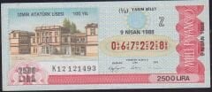 1988 9 Nisan Yarım Bilet - Z Serisi