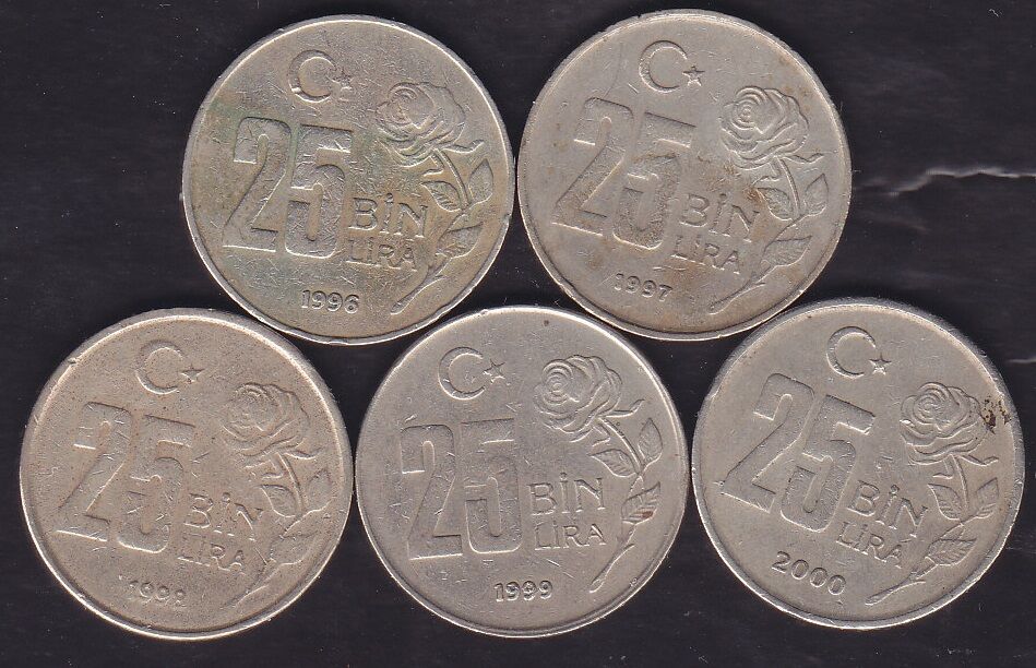1996-97-98-99-2000 Yılı 25 Bin Lira