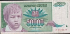 Yugoslavya 50000 Dinar 1992 Çok Temiz+ ( AA )
