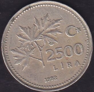 1992 Yılı 2500 Lira