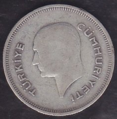 1936 YILI 50 KURUŞ GÜMÜŞ eski para mezat