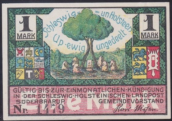 ALMANYA  1 MARK NOTGELD  1922 ÇİLALTI