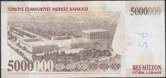 7.Emisyon 5 000 000 Lira K22 724382 Çok Temiz+