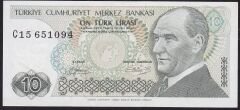7.Emisyon 1.Tertip 10 Lira C15 651094 Çilaltı Çil