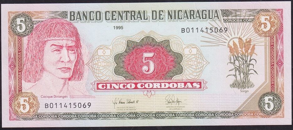 Nikaragua 5 Cordobas 1995 Çil Pick 180