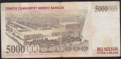 7.Emisyon 5 000 000 Lira D12 631571 Çok Temiz