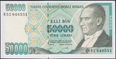 7.Emisyon 2.Tertip 50000 Lira K52 846551 Çil
