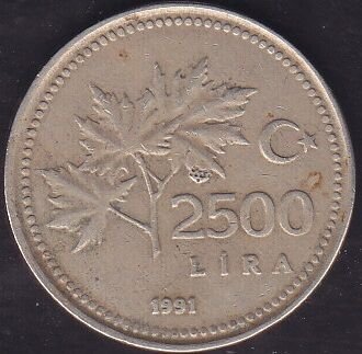 1991 Yılı 2500 Lira