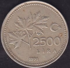 1991 Yılı 2500 Lira