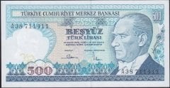 7.EMİSYON 1.TERTİP 500 LİRA A38 711411 ÇİL eski para alan yerler