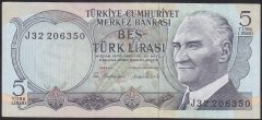 6.EMİSYON 2.TERTİP 5 LİRA J32 206350 ÇÇT ÇİLALTI