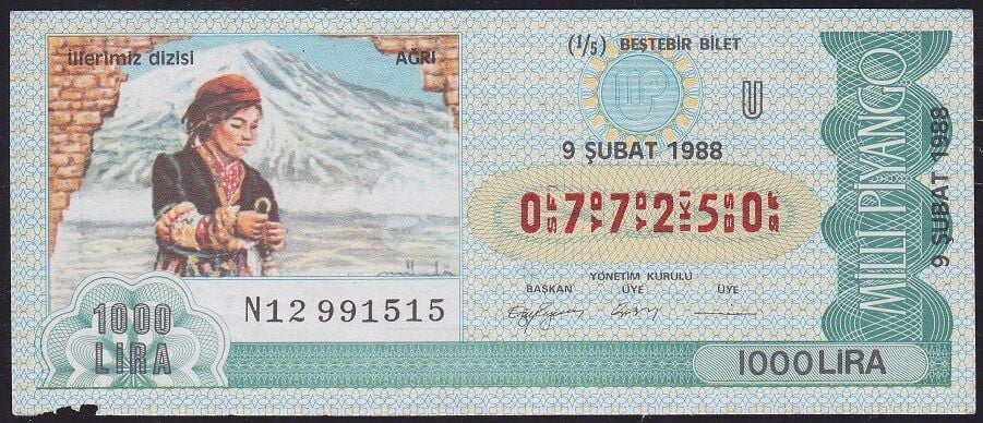1988 9 Şubat Beşte Bir Bilet - U Serisi