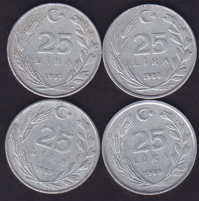 1985-86-87- 88 Yılları 25 Lira