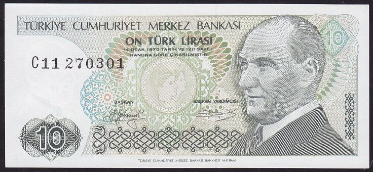 7.Emisyon 1.Tertip 10 Lira C11 270301 Çil