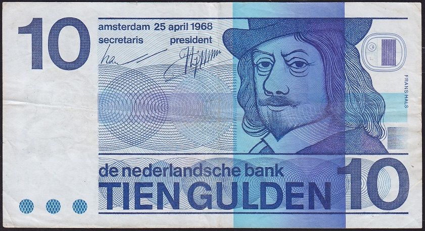 Hollanda 10 Gulden 1968 Çok Temiz