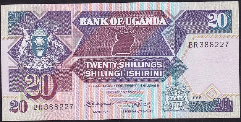 Uganda 20 Şiling 1988 Çil Pick 29