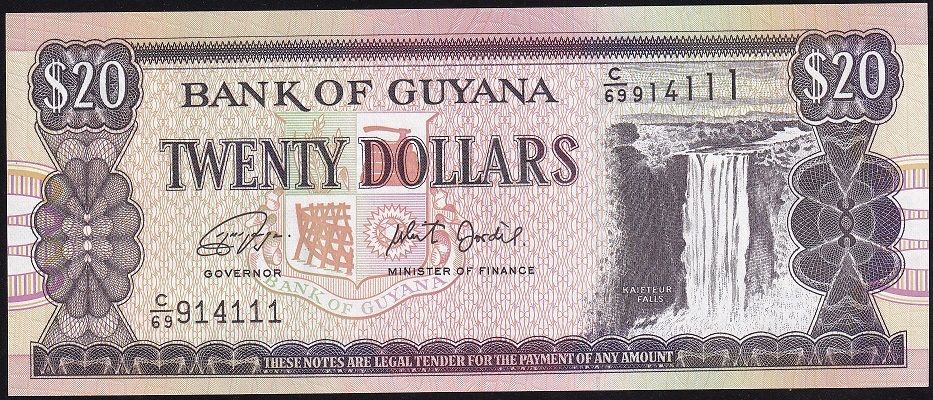 Guyana 20 Dolar 1996 - 2016 Çil Pick 30g (111)