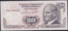 6.Emisyon 1.Tertip 50 Lira H61 325439 Çil