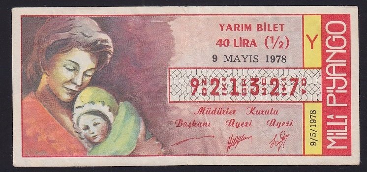 1978 9 MAYIS YARIM BİLET