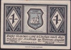ALMANYA 1 MARK NOTGELD 1921 ÇİLALTI ÇİL