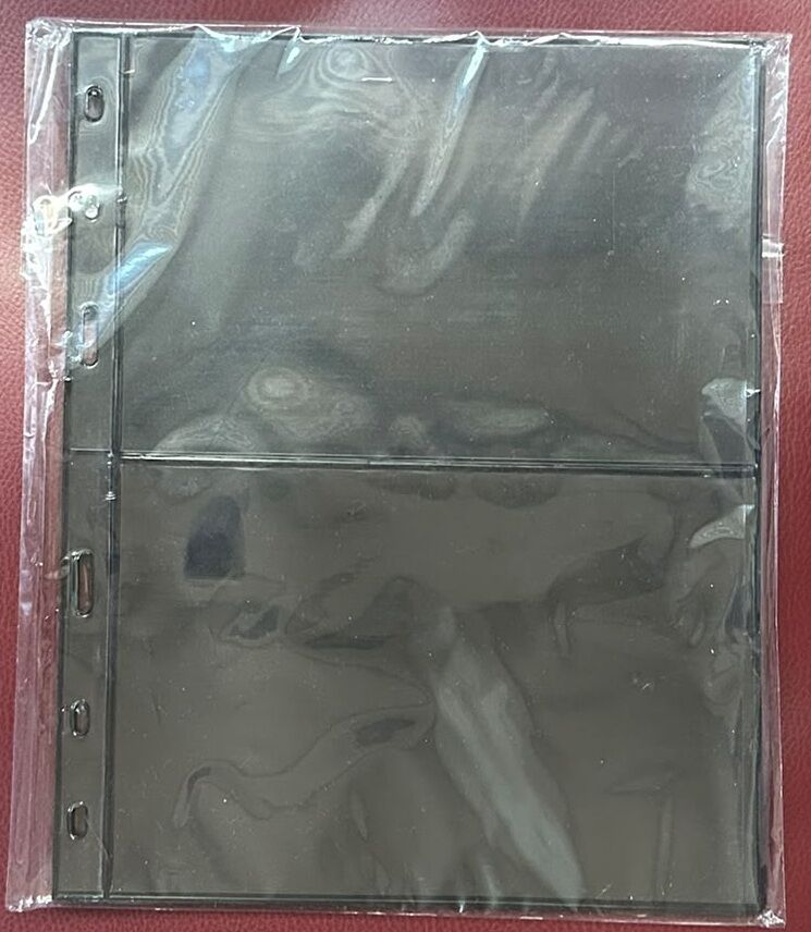 Bener Koleksiyon Kağıt Para Föyü ( Sayfası ) 2 Bölmeli - 1 Paket Siyah ( 5 Adet Föy ) Optima Boy