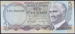 6.Emisyon 2.Tertip 5 Lira L01 261140 Çil