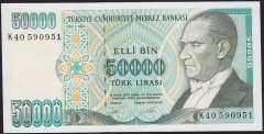 7.Emisyon 2.Tertip 50000 Lira K40 590951 Çilaltı