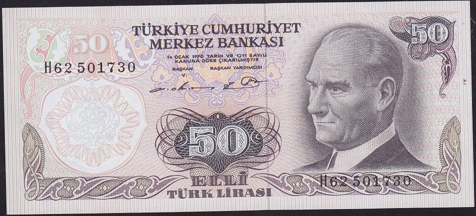 6.Emisyon 1.Tertip 50 Lira H62 501730 Çilaltı Çil