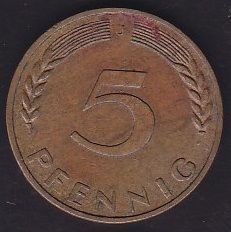 Almanya 5 Pfennig 1950 J