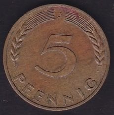 Almanya 5 Pfennig 1950 J