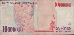7.Emisyon 10 000 000 Lira C14 502589 Çok Temiz