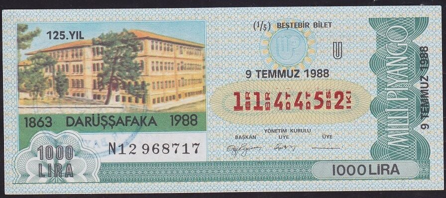 1988 9 Temmuz Beşte Bir Bilet - U Serisi