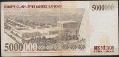 7.Emisyon 5 000 000 Lira D09 713148 Çok Temiz