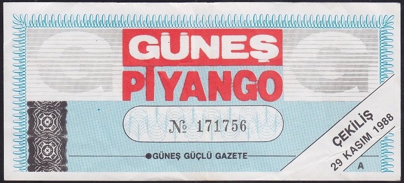 GÜNEŞ PİYANGO 29 KASIM 1988