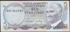 6.Emisyon 2.Tertip 5 Lira K87 311940 Çilaltı Çil