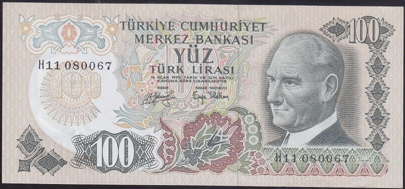 6.EMİSYON 2.TERTİP 100 LİRA H11 080067 ÇİLALTI +
