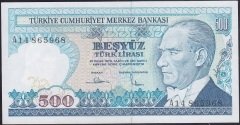 7.EMİSYON 1.TERTİP 500 LİRA A14 865968 ÇİLALTI ÇİL eski para koleksiyon mezat