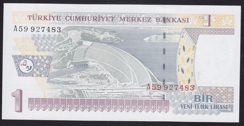 8.Emisyon 1 YTL A59 927483 Çil
