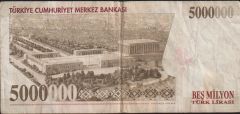 7.Emisyon 5 000 000 Lira G70 196769 Çok Temiz