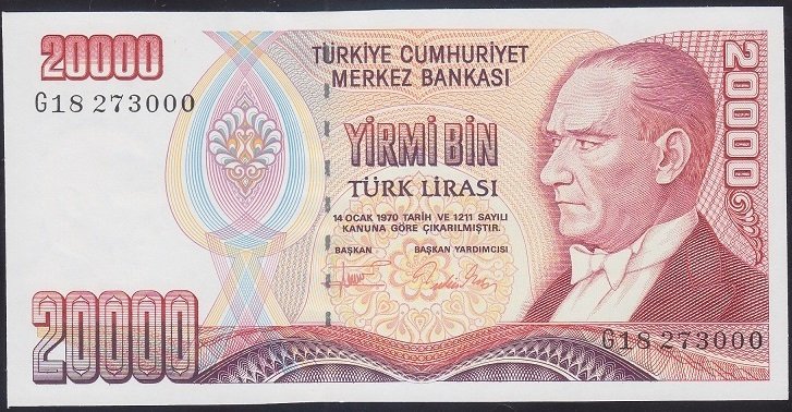 7.EMİSYON 2.TERTİP 20000 LİRA G18 273000 ÇİLALTI ÇİL