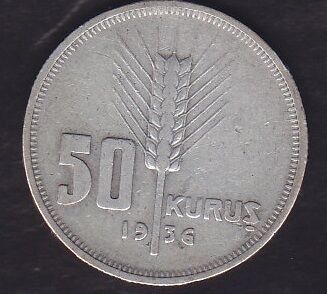 1936 Yılı 50 Kuruş Gümüş