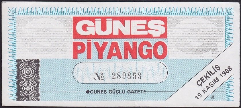 GÜNEŞ PİYANGO 19 KASIM 1988