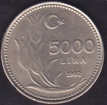1992 Yılı 5000 Lira