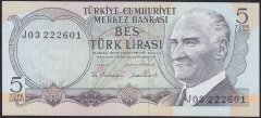 6.EMİSYON 2.TERTİP 5 LİRA J03 222601 ÇİL