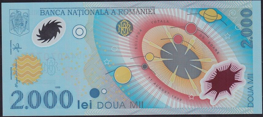 Romanya 2000 Lei 1999 Çil Pick 111 Polimer
