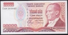 7.Emisyon 1.Tertip 20000 Lira E49 203045 Ççt Çilaltı