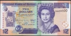 Belize 2 Dolar 2017 Çil Pick 66f ( 5500 )