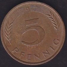 Almanya 5 Pfennig 1976 D