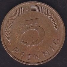 Almanya 5 Pfennig 1976 D